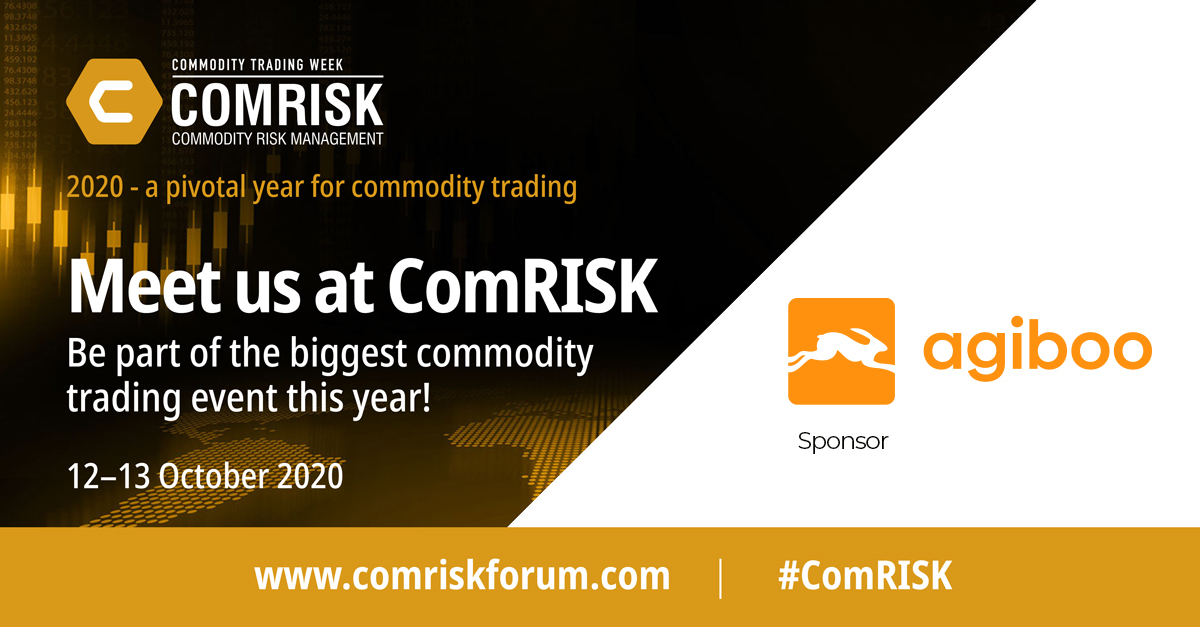 Comrisk sponsor banner Agiboo virtual event about commodity trading