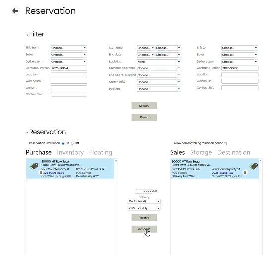 washout-reservation